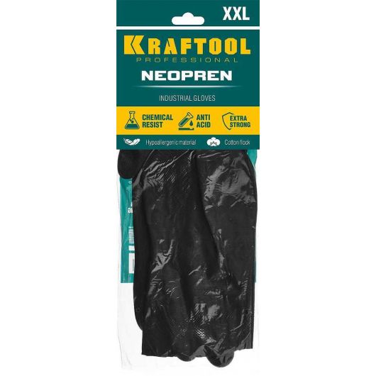 Противокислотные перчатки KRAFTOOL Neopren р. XL неопреновые индустриальные 11282-XL • Купить по низкой цене в интернет-магазине СМЭК