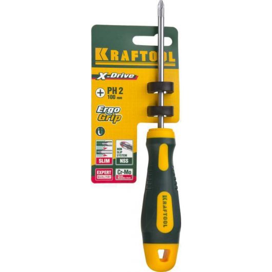 KRAFTOOL Х-Drive PH2x100 отвертка, 250072-2-100, изображение 5 • Купить по низкой цене в интернет-магазине СМЭК