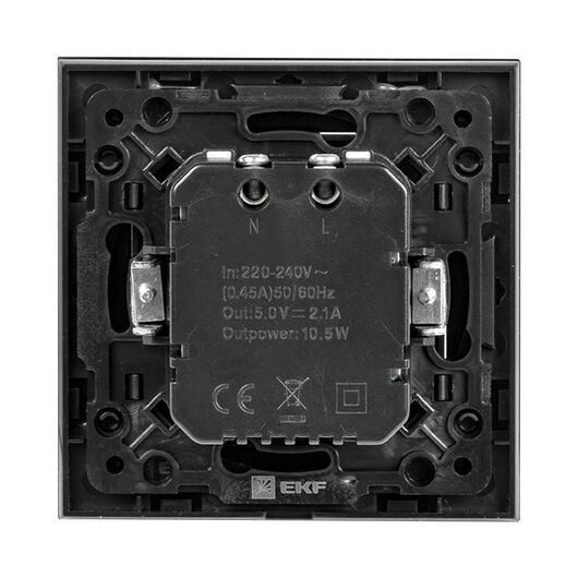 Розетка USB 2-м Стокгольм 2.1А механизм черн. PROxima EKF EZR16-028-10-2USB, изображение 8 • Купить по низкой цене в интернет-магазине СМЭК