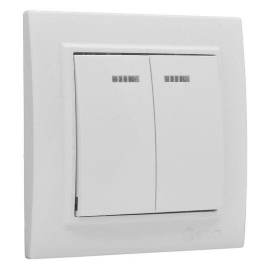 Выключатель 2-кл. СП Минск 10А IP20 с индикатором бел. Basic EKF ERV10-123-10, изображение 6 • Купить по низкой цене в интернет-магазине СМЭК