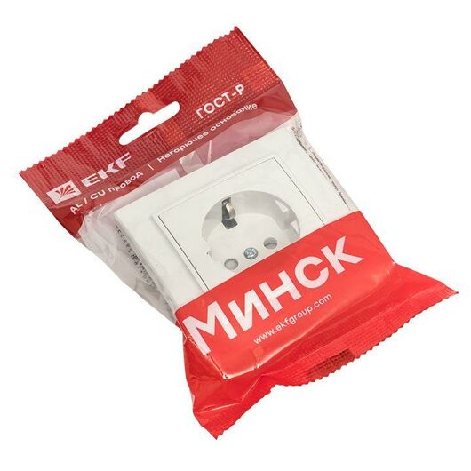 Розетка 1-м СП Минск 16А IP20 с заземл. защ. шторки бел. Basic EKF ERR16-028-100 • Купить по низкой цене в интернет-магазине СМЭК