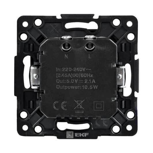 Розетка USB 2-м Стокгольм 2.1А механизм черн. PROxima EKF EZR16-028-10-2USB, изображение 7 • Купить по низкой цене в интернет-магазине СМЭК
