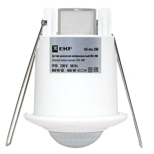 Датчик движения (ИК) MS-200 встраив. 800Вт 360град. до 6м IP20 EKF dd-ms-200, изображение 8 • Купить по низкой цене в интернет-магазине СМЭК
