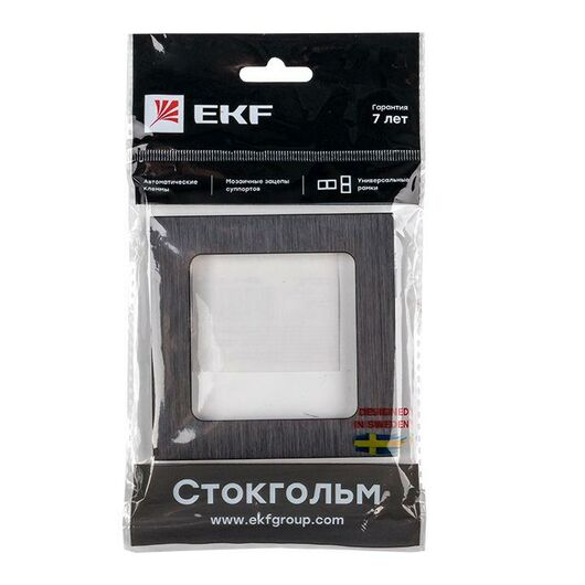 Рамка 1-м Стокгольм металл. черн. PROxima EKF EZM-G-302-10, изображение 6 • Купить по низкой цене в интернет-магазине СМЭК