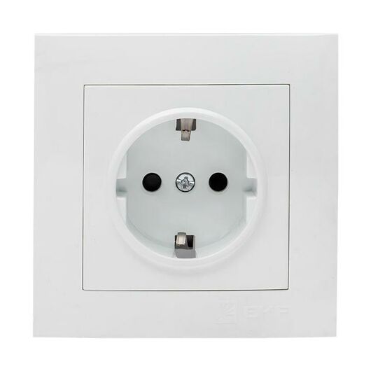 Розетка 1-м СП Валенсия 16А IP20 с заземл. защ. шторки бел. PROxima EKF EWR16-028-10, изображение 3 • Купить по низкой цене в интернет-магазине СМЭК