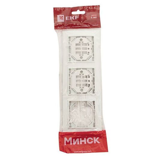 Рамка 3-м Минск горизонтальная бел. Basic EKF ERM-G-303-10, изображение 3 • Купить по низкой цене в интернет-магазине СМЭК