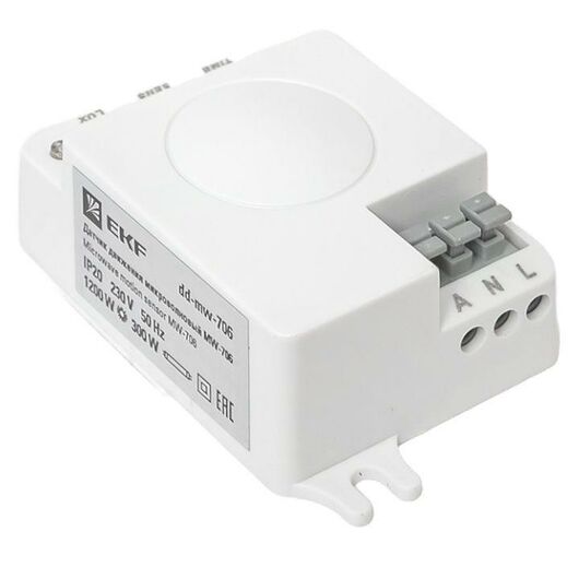 Датчик движения микроволновый MW-706 1200Вт 360град. до 8м IP20 бел. EKF dd-mw-706, изображение 7 • Купить по низкой цене в интернет-магазине СМЭК