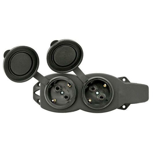 Розетка 2-м 16А IP44 2P+PE 230В с защ. крышками каучук Basic EKF RPS-018-16-230-44, изображение 3 • Купить по низкой цене в интернет-магазине СМЭК