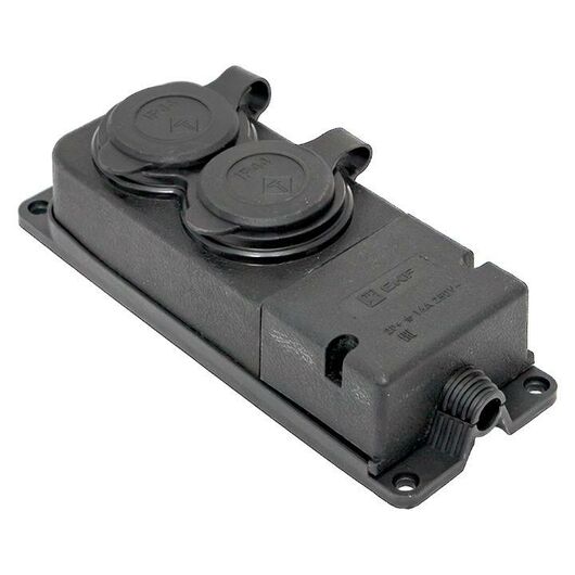 Колодка 2-м 16А IP44 2P+PE 230В с защ. крышками каучук PROxima EKF RPS-018-16-230-44-r, изображение 4 • Купить по низкой цене в интернет-магазине СМЭК