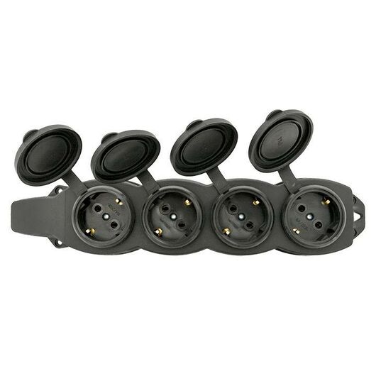 Розетка 4-м 16А IP44 2P+PE 230В с защ. крышками каучук Basic EKF RPS-020-16-230-44, изображение 7 • Купить по низкой цене в интернет-магазине СМЭК