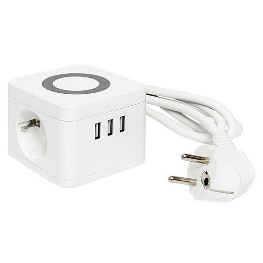 Удлинитель "Куб" 2х1.3м 3USB 2.4А+зарядное устройство 1кв.мм EKF UBA-CUB-3-WC, изображение 7 • Купить по низкой цене в интернет-магазине СМЭК