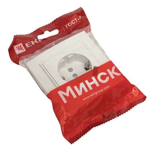 Розетка 1-м СП Минск 16А IP20 с заземл. защ. шторки с заряд. устройством USB 1А бел. EKF ERR16-028-100-USB, изображение 3 • Купить по низкой цене в интернет-магазине СМЭК