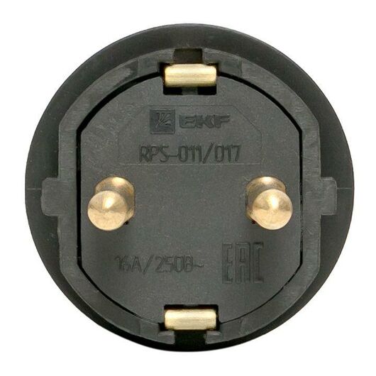 Вилка прямая 16А 2P+PE 230В IP44 каучук EKF RPS-011-16-230-44, изображение 4 • Купить по низкой цене в интернет-магазине СМЭК