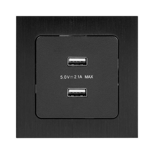 Розетка USB 2-м Стокгольм 2.1А механизм черн. PROxima EKF EZR16-028-10-2USB • Купить по низкой цене в интернет-магазине СМЭК