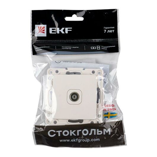 Розетка телевизионная TV 1-м Стокгольм 5-862МГц 75Ом механизм бел. PROxima EKF EYA00-027-10, изображение 10 • Купить по низкой цене в интернет-магазине СМЭК