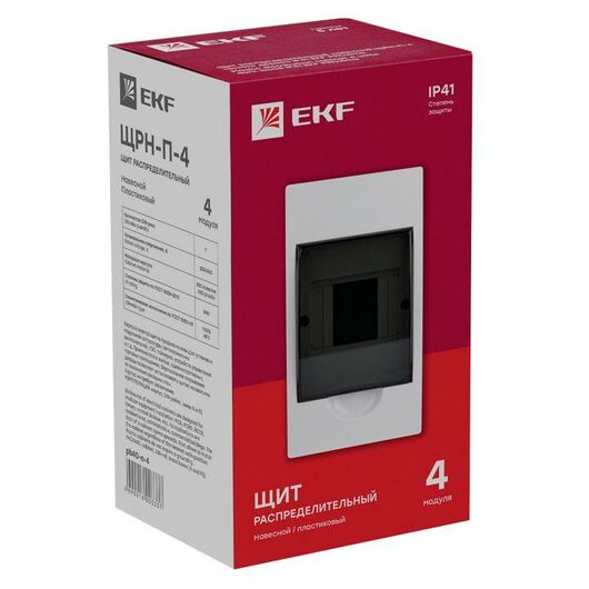 Щит ЩРН-П-4 IP41 EKF pb40-n-4, изображение 4 • Купить по низкой цене в интернет-магазине СМЭК