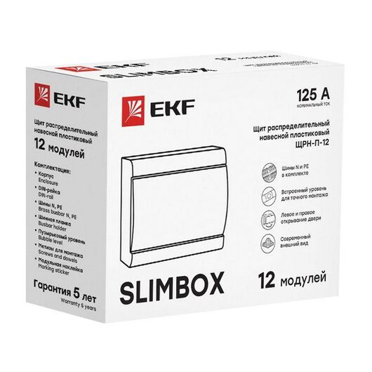 Щит ЩРН-П-12 "SlimBox" IP41 бел. дверца PROxima EKF sb-n-12w, изображение 4 • Купить по низкой цене в интернет-магазине СМЭК