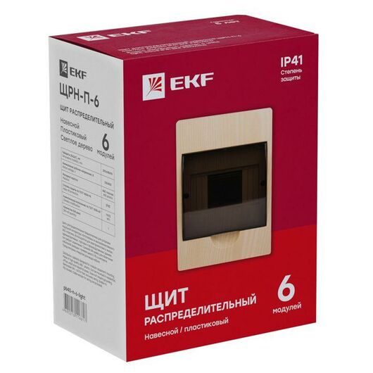 Щит ЩРН-П-6 IP41 светлое дерево PROxima EKF pb40-n-6-light • Купить по низкой цене в интернет-магазине СМЭК