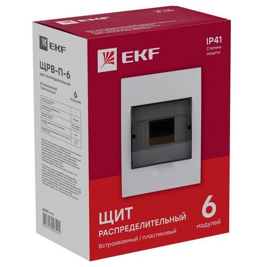 Щит распред. ЩРВ-П-6 IP40 EKF pb40-v-6, изображение 3 • Купить по низкой цене в интернет-магазине СМЭК