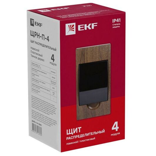 Щит ЩРН-П-4 IP41 темное дерево PROxima EKF pb40-n-4-dark, изображение 3 • Купить по низкой цене в интернет-магазине СМЭК