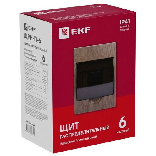 Щит ЩРН-П-6 IP41 темное дерево PROxima EKF pb40-n-6-dark • Купить по низкой цене в интернет-магазине СМЭК