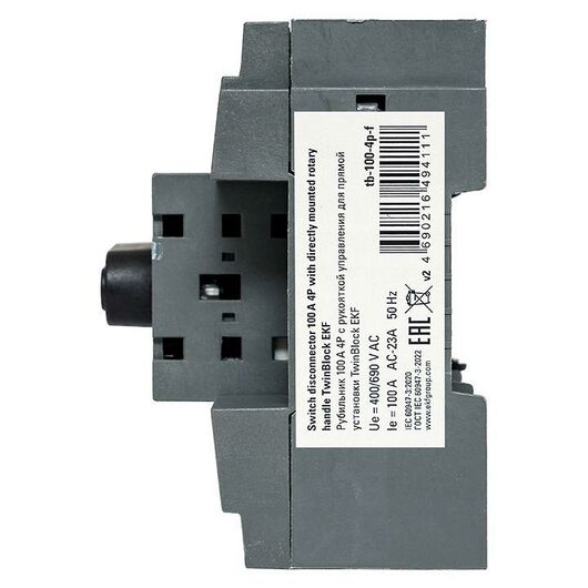 Рубильник 4п 100А с рукояткой управления для прямой установки TwinBlock EKF tb-100-4p-f, изображение 7 • Купить по низкой цене в интернет-магазине СМЭК