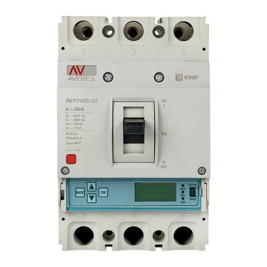 Выключатель автоматический 250А 100кА AV POWER-2/3 ETU6.0 AVERES EKF mccb-23-250H-6.0-av • Купить по низкой цене в интернет-магазине СМЭК