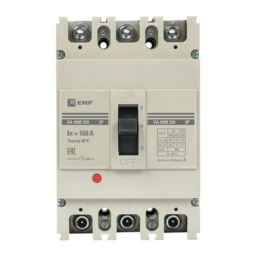 Выключатель автоматический 3п 250/160А 35кА ВА-99М PROxima EKF mccb99-250-160m • Купить по низкой цене в интернет-магазине СМЭК