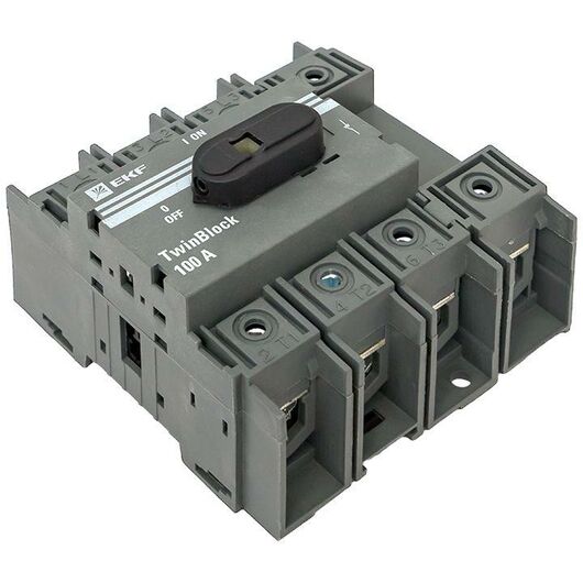 Рубильник 4п 100А с рукояткой управления для прямой установки TwinBlock EKF tb-100-4p-f • Купить по низкой цене в интернет-магазине СМЭК