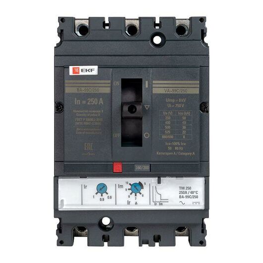 Выключатель автоматический 3п 250/250А 45кА ВА-99C Compact NS PROxima EKF mccb99C-250-250 • Купить по низкой цене в интернет-магазине СМЭК