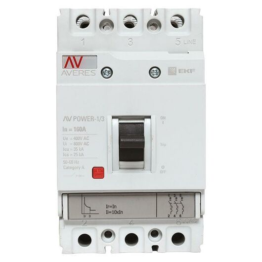 Выключатель автоматический 3п 160А 35кА AV POWER-1/3 TR AVERES EKF mccb-13-160-TR-av, изображение 8 • Купить по низкой цене в интернет-магазине СМЭК