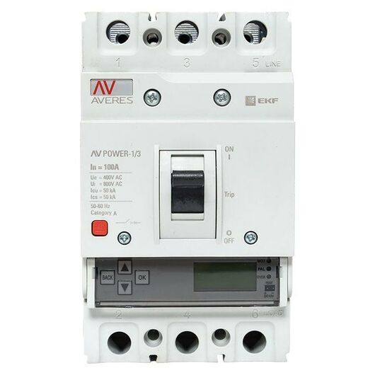 Выключатель автоматический 3п 100А 50кА AV POWER-1/3 ETU6.0 AVERES EKF mccb-13-100-6.0-av, изображение 6 • Купить по низкой цене в интернет-магазине СМЭК
