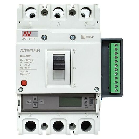 Выключатель автоматический 3п 250А 50кА AV POWER-2/3 ETU6.2 AVERES EKF mccb-23-250-6.2-av • Купить по низкой цене в интернет-магазине СМЭК