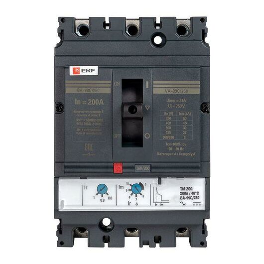 Выключатель автоматический 3п 250/200А 45кА ВА-99C Compact NS PROxima EKF mccb99C-250-200 • Купить по низкой цене в интернет-магазине СМЭК
