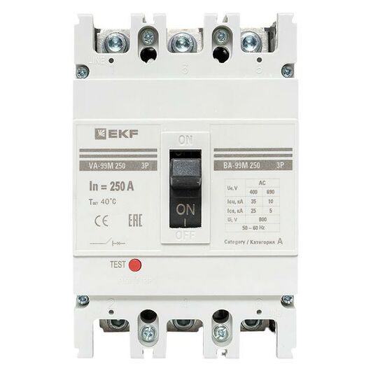 Выключатель автоматический 3п 250/250А 35кА ВА-99М PROxima EKF mccb99-250-250m, изображение 8 • Купить по низкой цене в интернет-магазине СМЭК