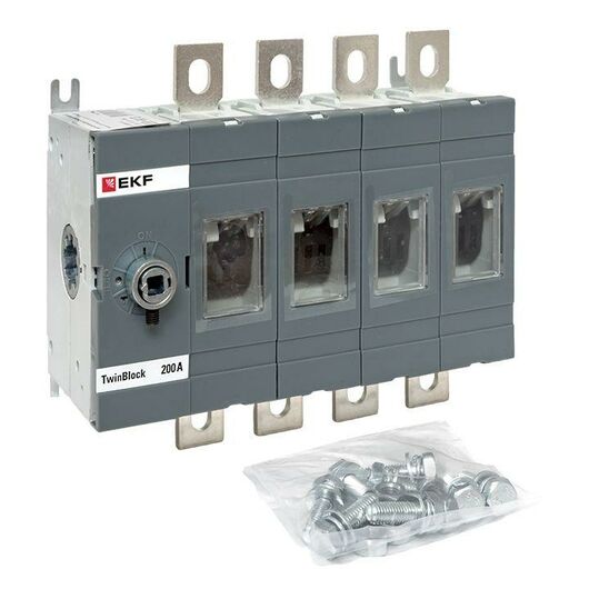 Рубильник 4п 200А без рукоятки управления TwinBlock EKF tb-s-200-4p, изображение 6 • Купить по низкой цене в интернет-магазине СМЭК