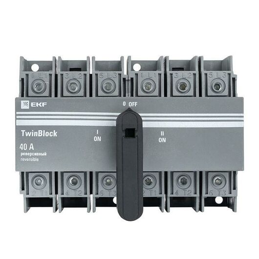 Рубильник 3п 40А реверсивный с рукояткой для прямой установки TwinBlock EKF tb-s-40-3p-rev, изображение 5 • Купить по низкой цене в интернет-магазине СМЭК