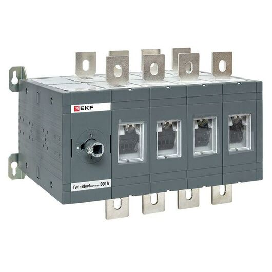 Рубильник 4п 800А реверсивный без рукоятки управления TwinBlock EKF tb-s-800-4p-rev, изображение 3 • Купить по низкой цене в интернет-магазине СМЭК