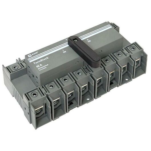 Рубильник 4п 40А реверсивный с рукояткой для прямой установки TwinBlock EKF tb-s-40-4p-rev, изображение 10 • Купить по низкой цене в интернет-магазине СМЭК