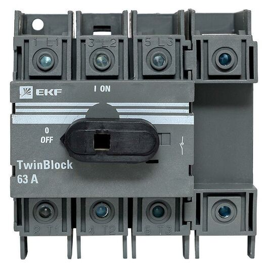 Рубильник 4п 63А с рукояткой управления для прямой установки TwinBlock EKF tb-63-4p-f, изображение 8 • Купить по низкой цене в интернет-магазине СМЭК