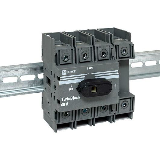 Рубильник 4п 40А с рукояткой управления для прямой установки TwinBlock EKF tb-40-4p-f, изображение 2 • Купить по низкой цене в интернет-магазине СМЭК