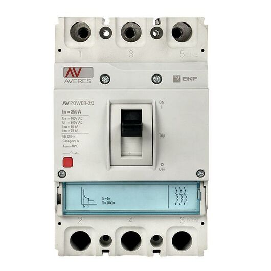 Выключатель автоматический 250А 80кА AV POWER-2/3 TR AVERES EKF mccb-23-250H-TR-av • Купить по низкой цене в интернет-магазине СМЭК