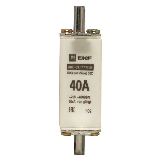 Вставка плавкая ППН-33 100/40А габарит 00C PROxima EKF fus-33/100/40 • Купить по низкой цене в интернет-магазине СМЭК