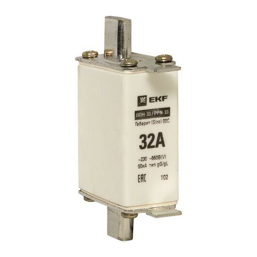 Вставка плавкая ППН-33 100/32А габарит 00С PROxima EKF fus-33/100/32, изображение 4 • Купить по низкой цене в интернет-магазине СМЭК