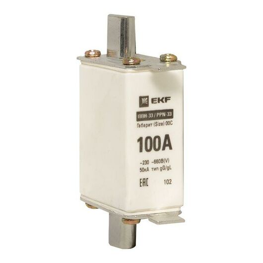 Вставка плавкая ППН-33 100/100А габарит 00С PROxima EKF fus-33/100, изображение 6 • Купить по низкой цене в интернет-магазине СМЭК