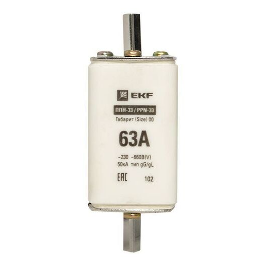 Вставка плавкая ППН-33 160/63А габарит 00 PROxima EKF fus-33/160/63 • Купить по низкой цене в интернет-магазине СМЭК