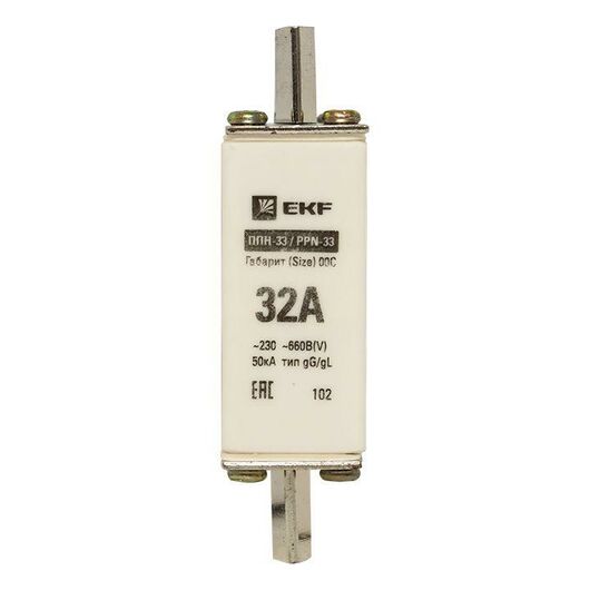 Вставка плавкая ППН-33 100/32А габарит 00С PROxima EKF fus-33/100/32 • Купить по низкой цене в интернет-магазине СМЭК