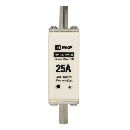 Вставка плавкая ППН-33 100/25А габарит 00C PROxima EKF fus-33/100/25, изображение 6 • Купить по низкой цене в интернет-магазине СМЭК