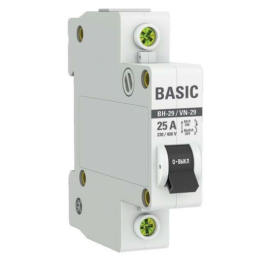 Выключатель нагрузки 1п 25А ВН-29 Basic EKF SL29-1-25-bas, изображение 3 • Купить по низкой цене в интернет-магазине СМЭК