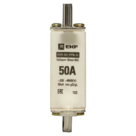 Вставка плавкая ППН-33 100/50А габарит 00C PROxima EKF fus-33/100/50, изображение 6 • Купить по низкой цене в интернет-магазине СМЭК